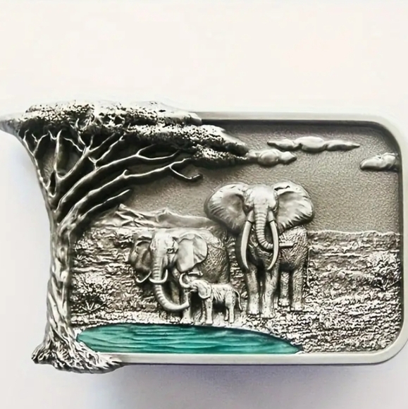 Unique New silver elephant belt buckle - Picture 1 of 4